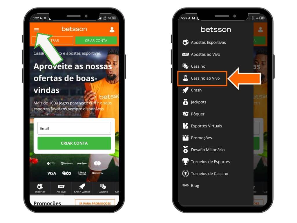 Betsson App - Como Jogar ao Cassino ao Vivo pelo Celular