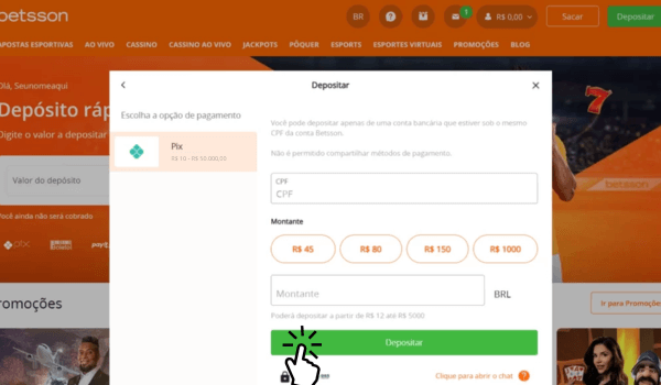 Como Depositar e Sacar Dinheiro da Betsson