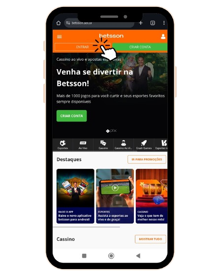 Faça login no Betsson Brasil.