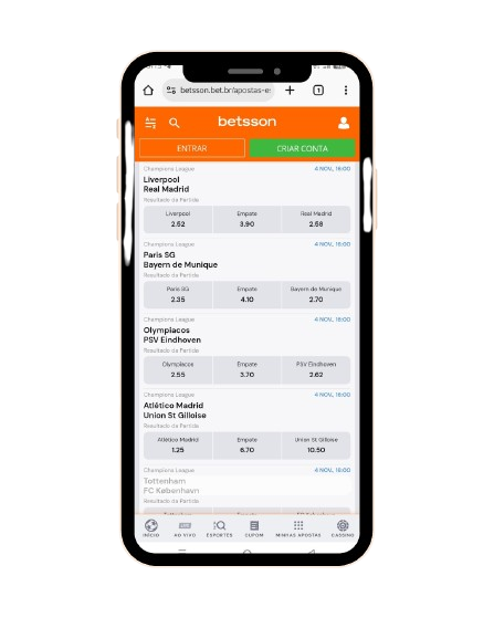 como apostar na Liga dos Campeões da Betsson Brasil