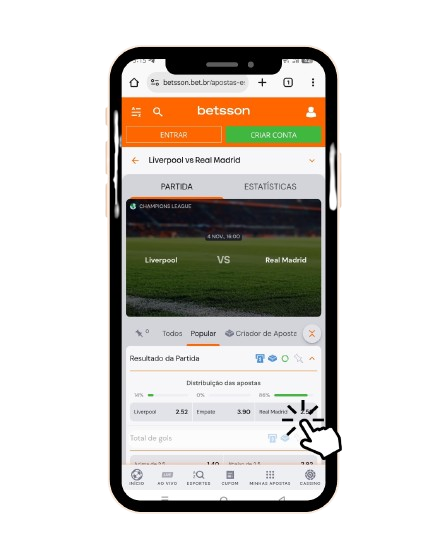 como apostar na Liga dos Campeões da Betsson Brasil