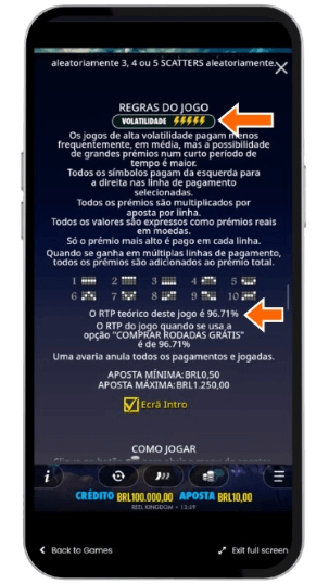 Betsson - Como entender RTP e Volatilidade