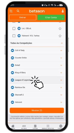 Como Apostar em LoL com a Betsson Brasil
