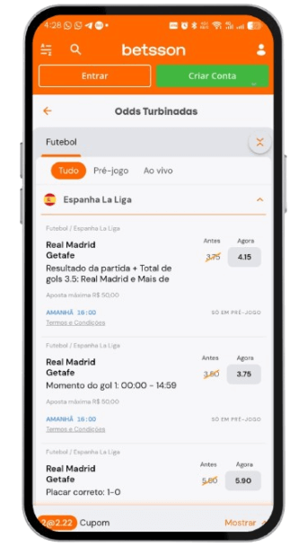 Betsson App Odds Turbinadas
