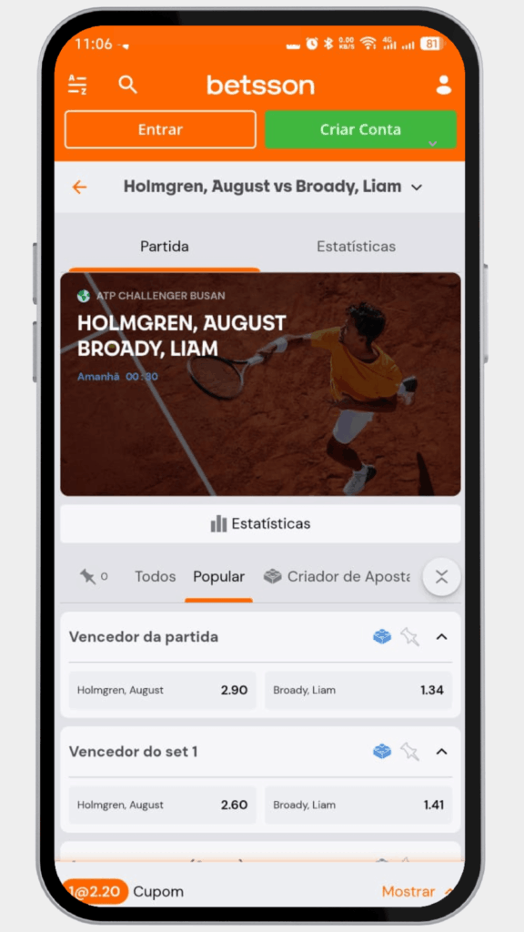 Betsson Como Apostar no Tênis