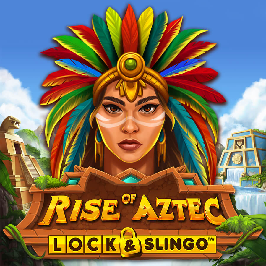 No cassino online Betsson Brasil, o jogo Rise of Aztec destaca uma guerreira nativa com impressionante cocar colorido.