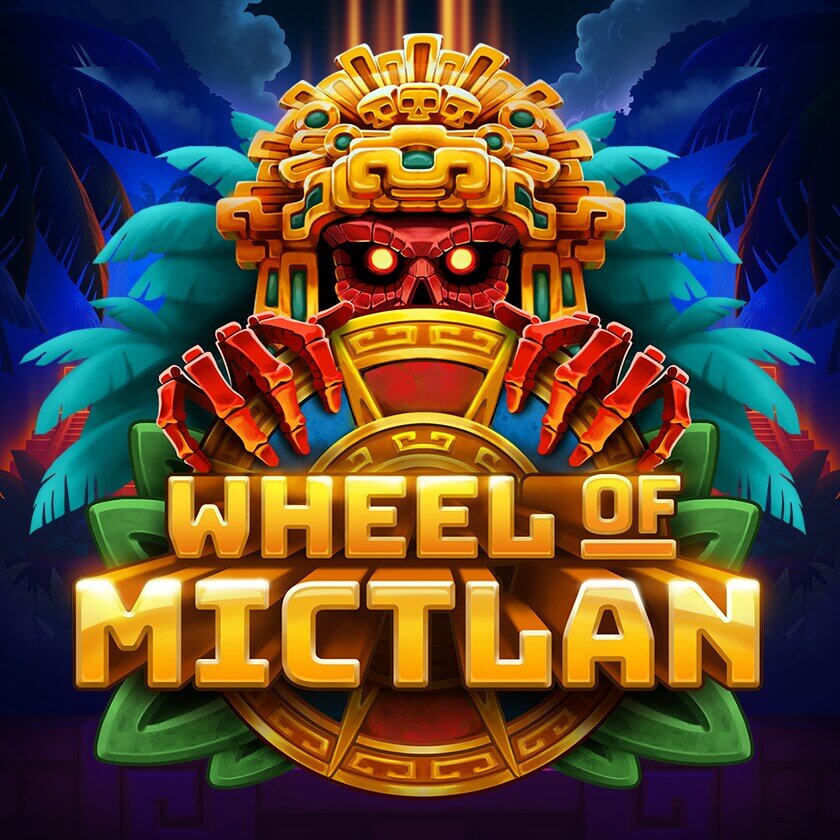 O caça-níqueis da Betsson Brasil Wheel of Mictlan destaca um assustador deus asteca dourado com olhos brilhantes vermelhos.